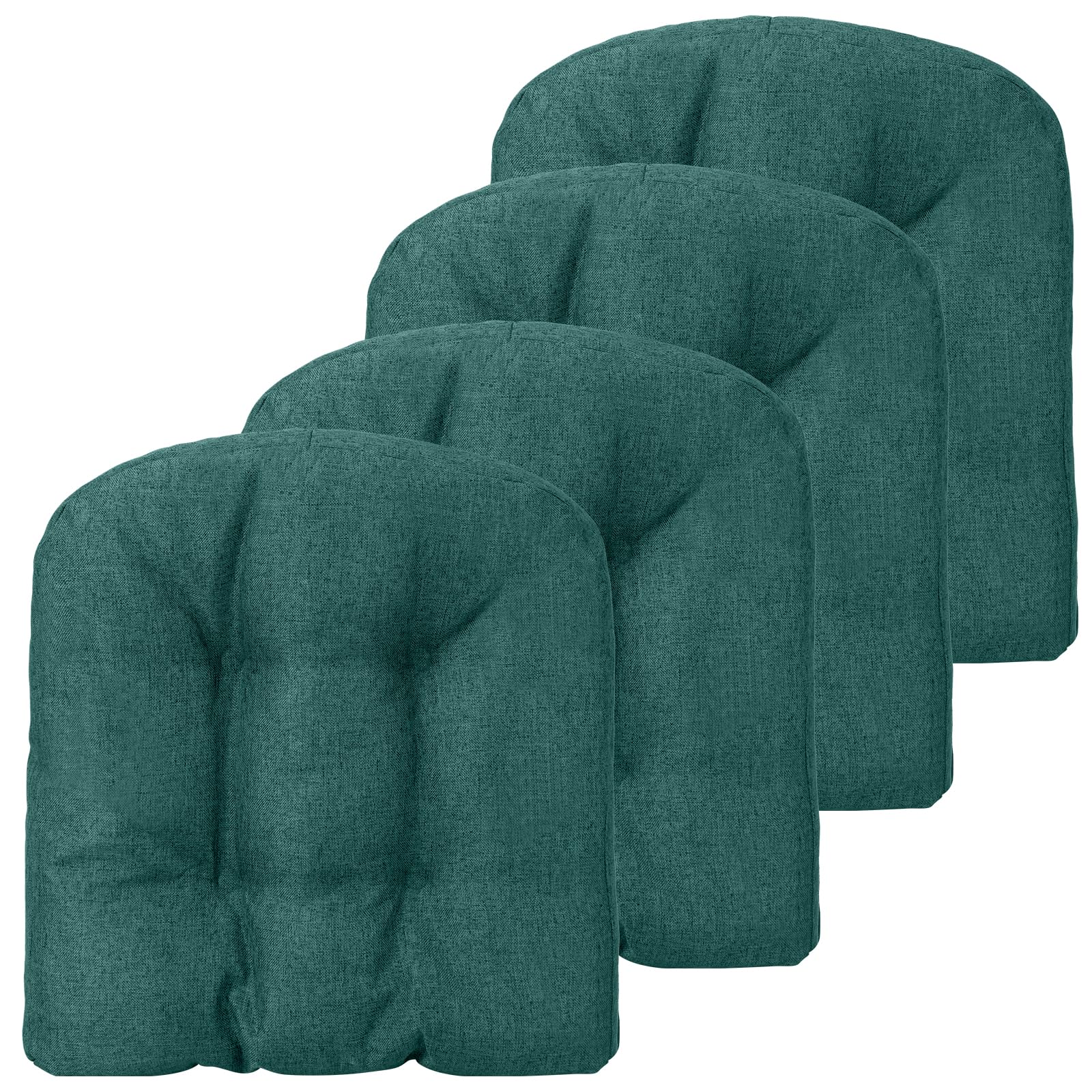 Tangkula Coussins de Chaise de Salle à Manger Lot de 4, Coussins de Chaise en Forme de U de 44,5 cm x 43 cm avec Housse en Polyester